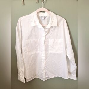 Old Navy whitte boyfriend button down large